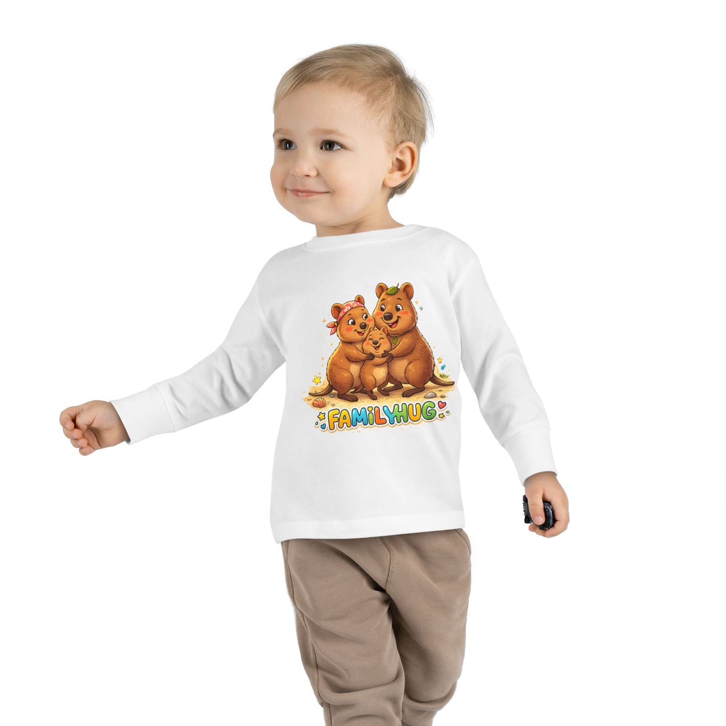 Family Hug Quokka Toddler Long Sleeve Tee