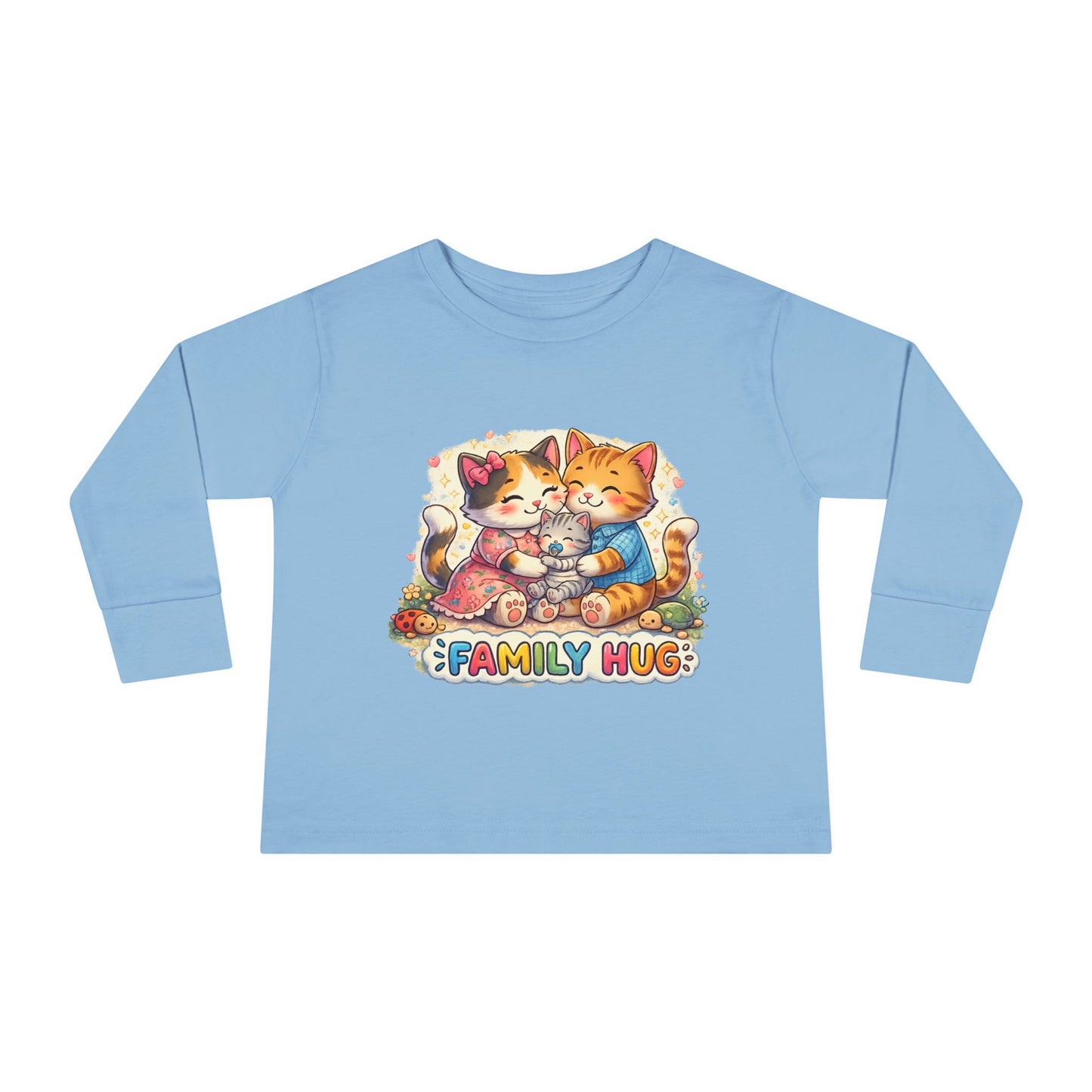Family Hug Kitten Toddler Long Sleeve Tee