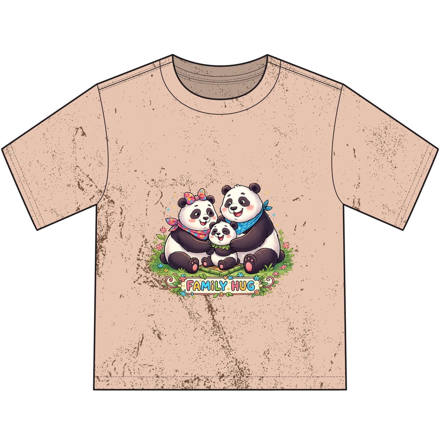 Family Hug Panda Heavyweight Color Blast Youth T-Shirt