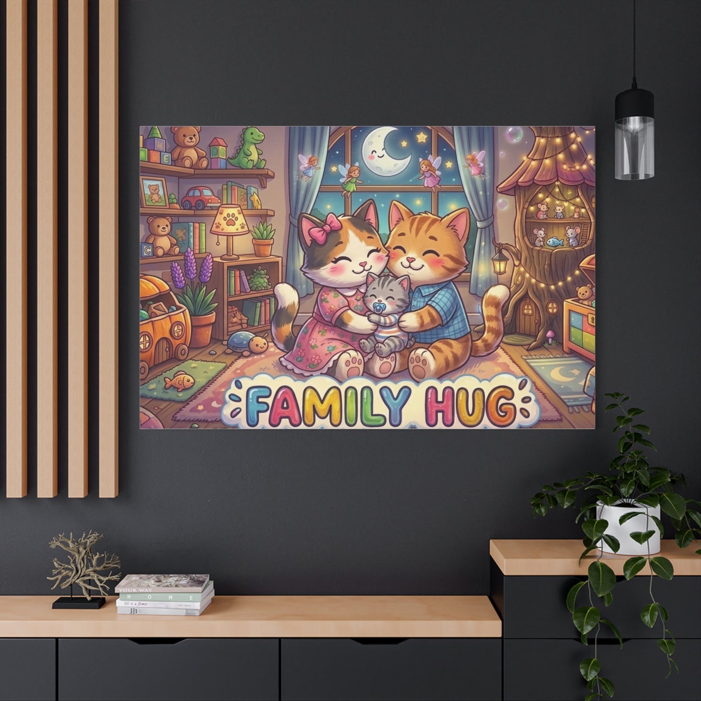 Family Hug Kitten Classic Canvas