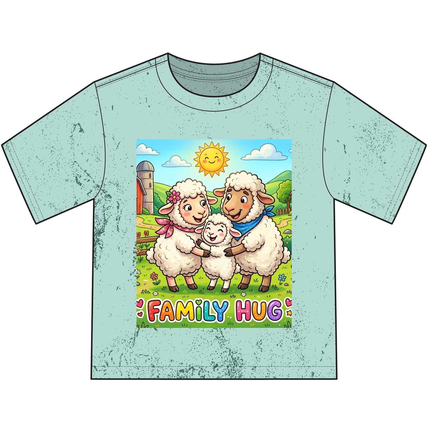 Family Hug Lamb Heavyweight Color Blast Youth T-Shirt