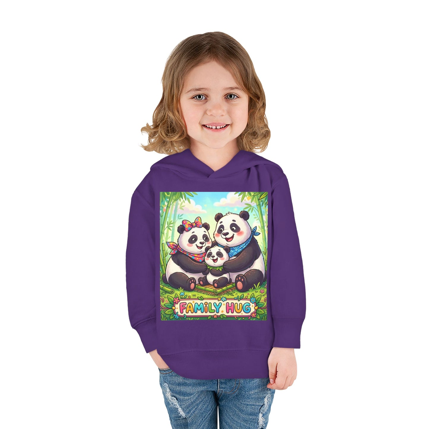 Family Hug Panda Toddler Pullover Fleece Hoodie