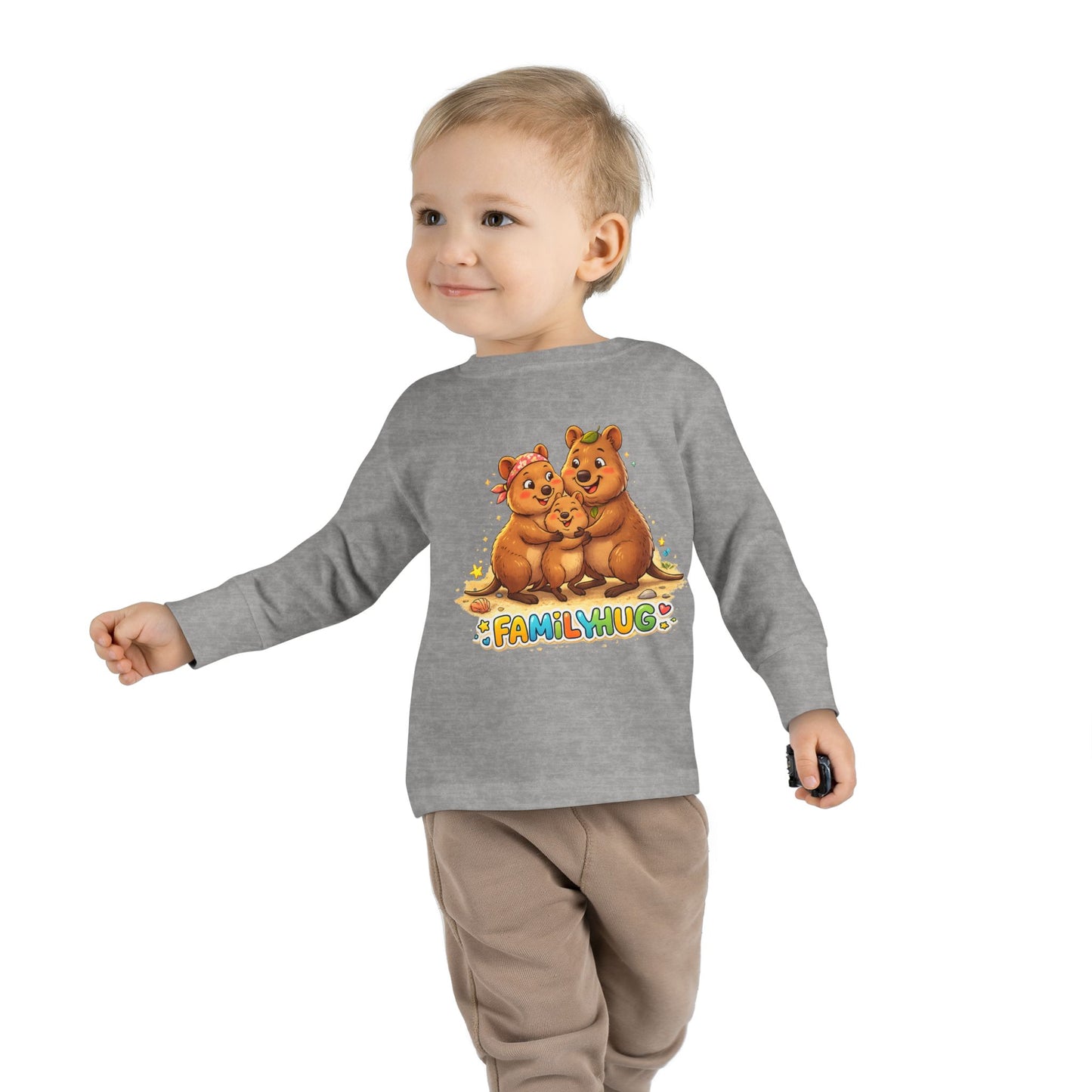 Family Hug Quokka Toddler Long Sleeve Tee