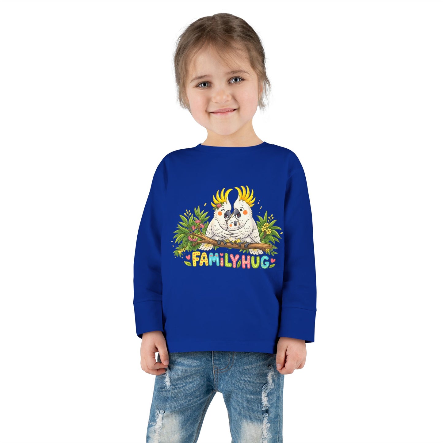 Family Hug Cockatoo Toddler Long Sleeve Tee