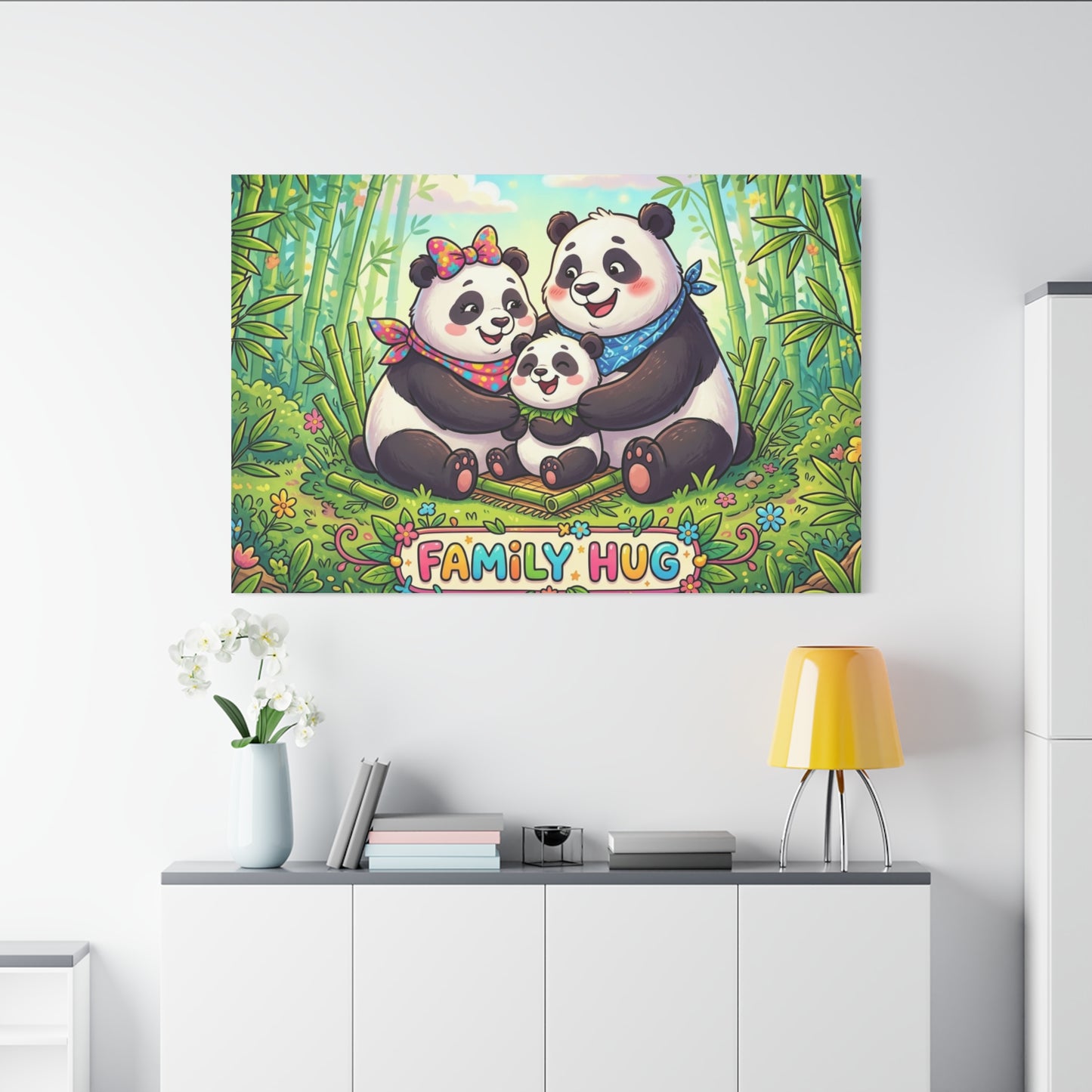 Family Hug Panda Classic Canvas