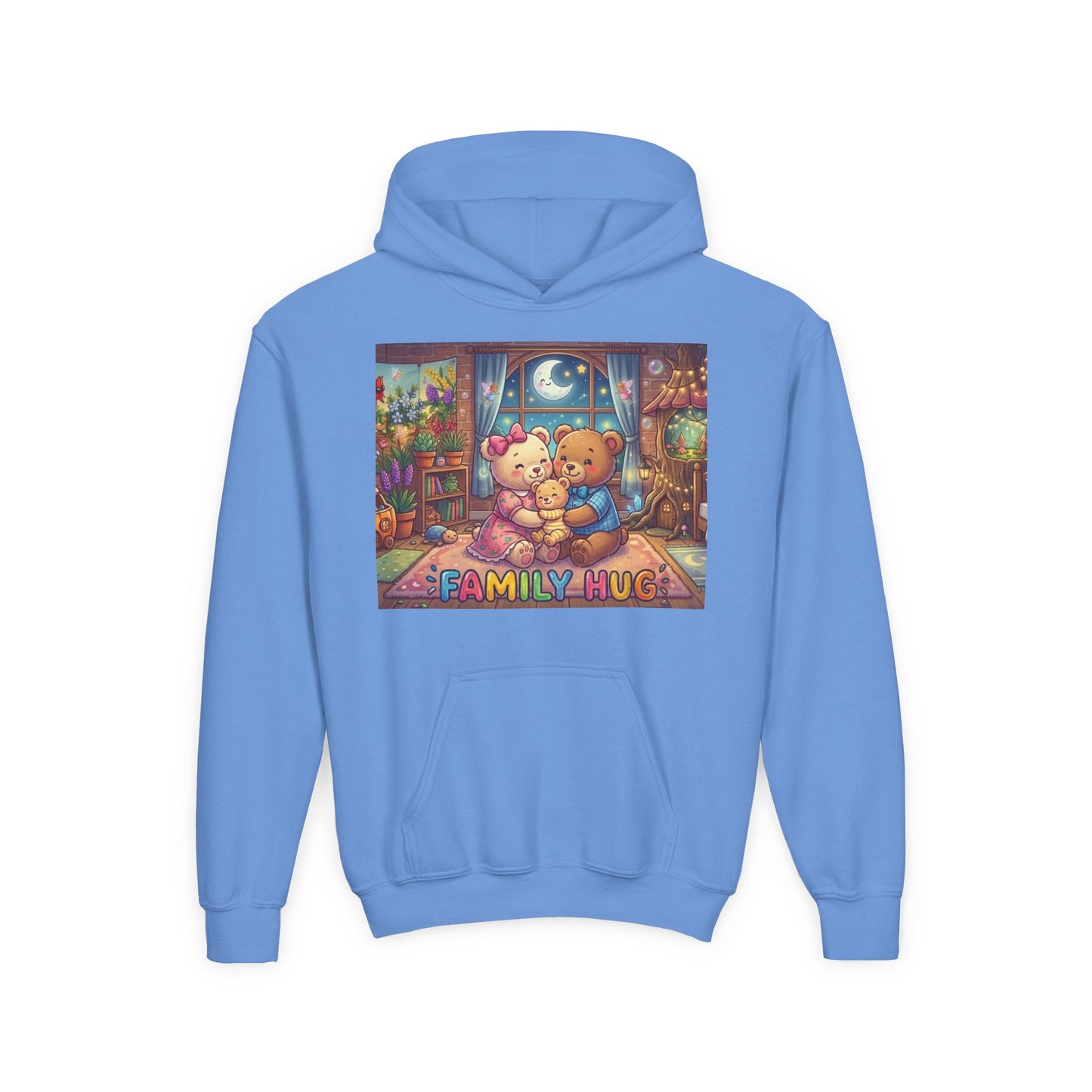 Family Hug Teddy Youth Heavy Blend Hooded Sweatshirt