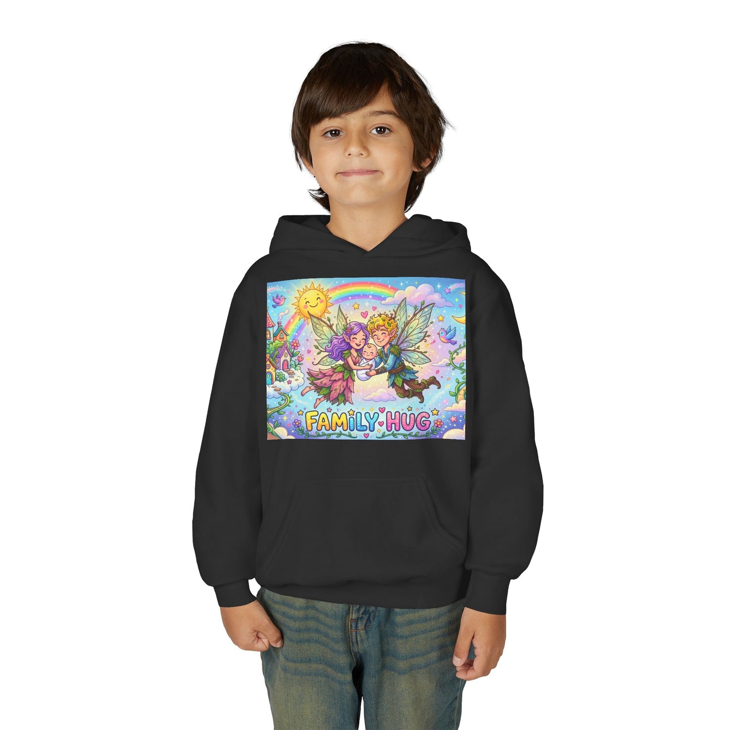 Family Hug Fairy Youth Heavy Blend Hooded Sweatshirt