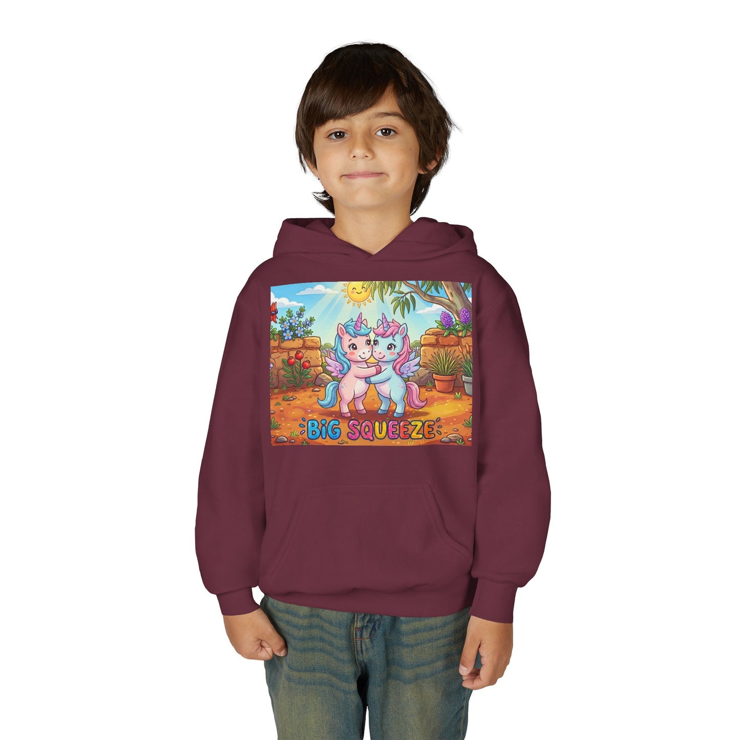 Big Squeeze Unicorn Youth Heavy Blend Hooded Sweatshirt
