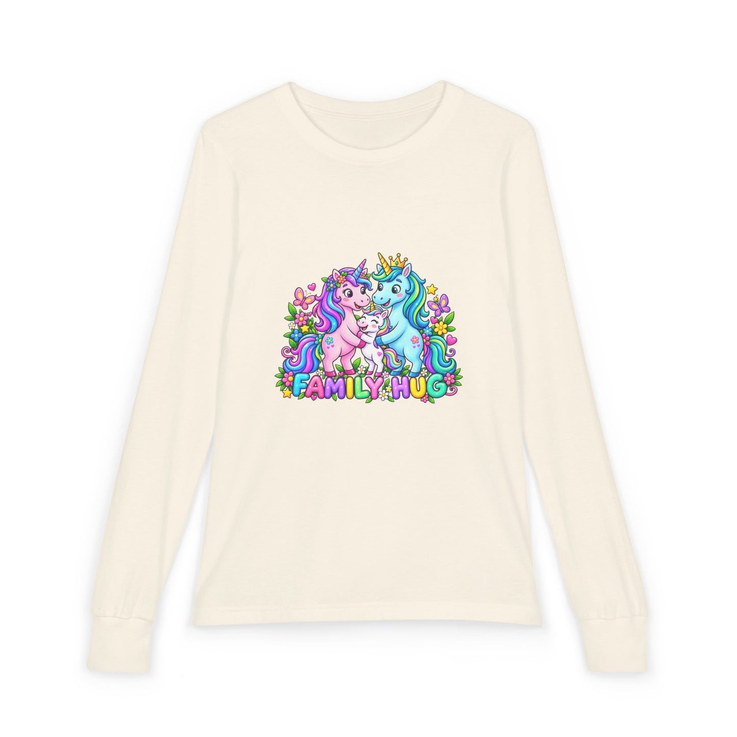 Family Hug Unicorn Youth Jersey Long Sleeve Tee