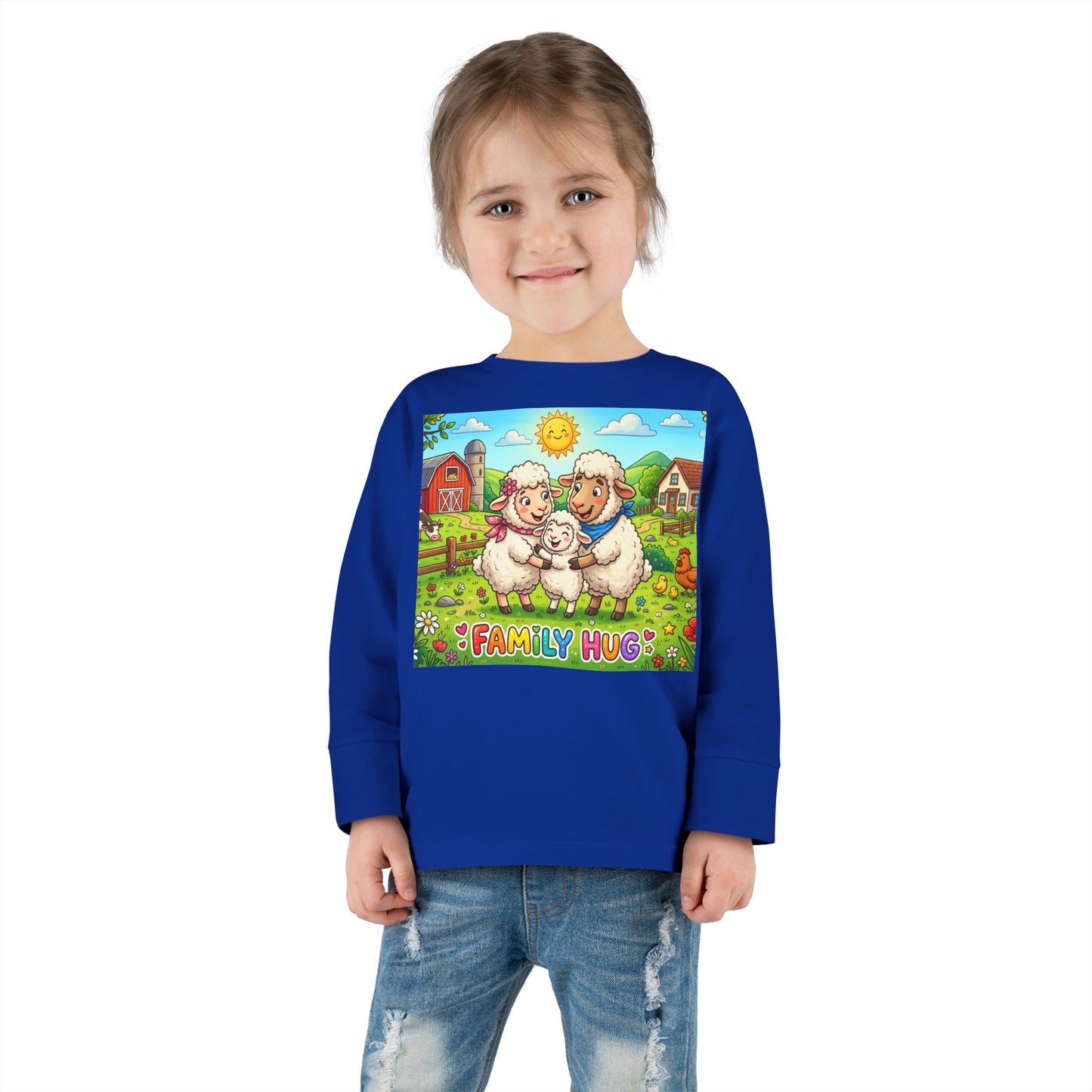 Family Hug Lamb Toddler Long Sleeve Tee