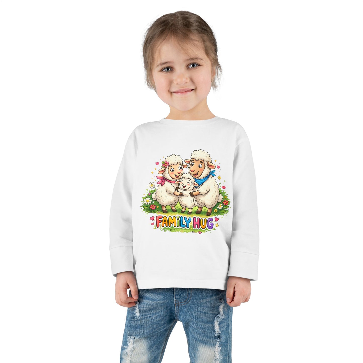 Family Hug Lamb Toddler Long Sleeve Tee