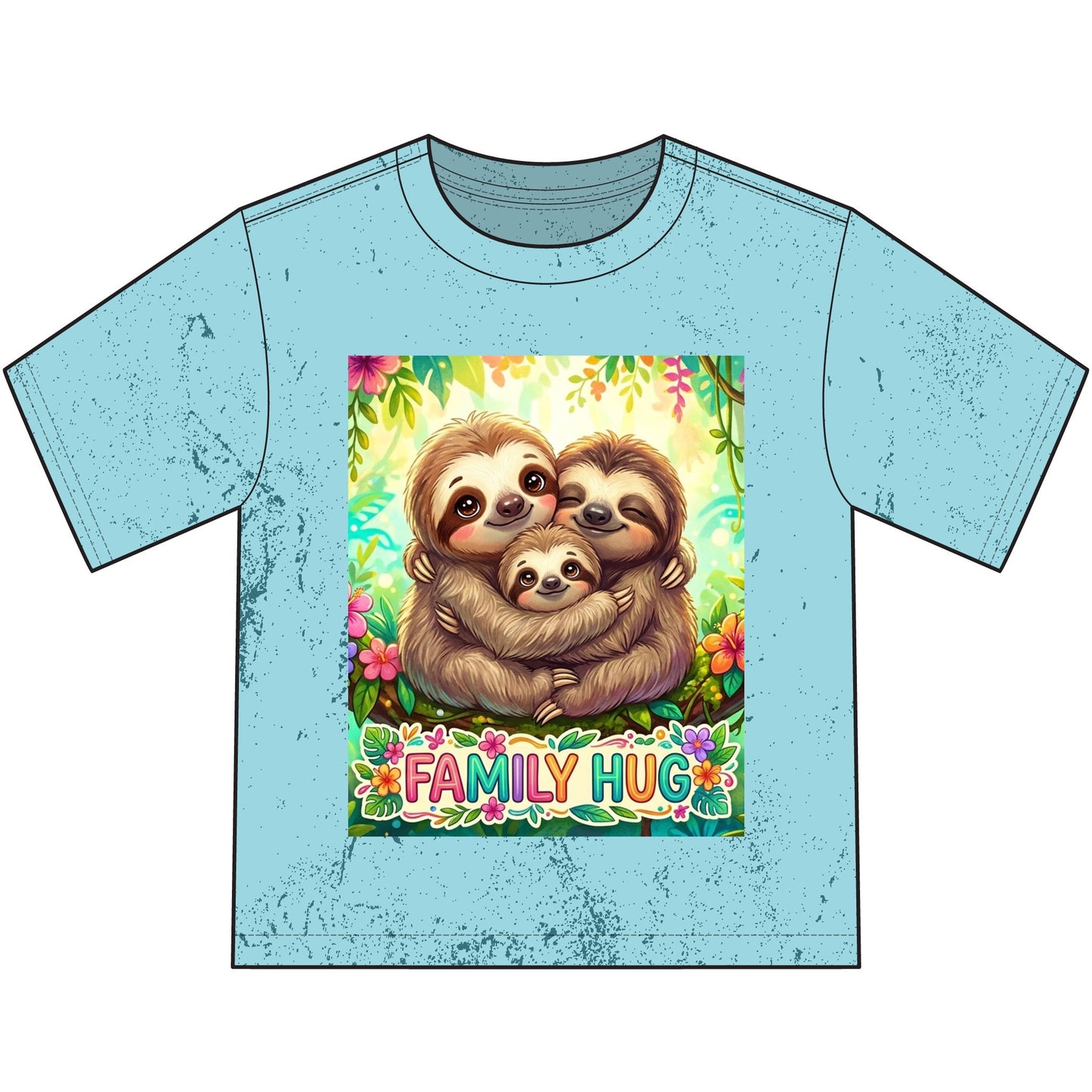 Family Hug Sloth Heavyweight Color Blast Youth T-Shirt