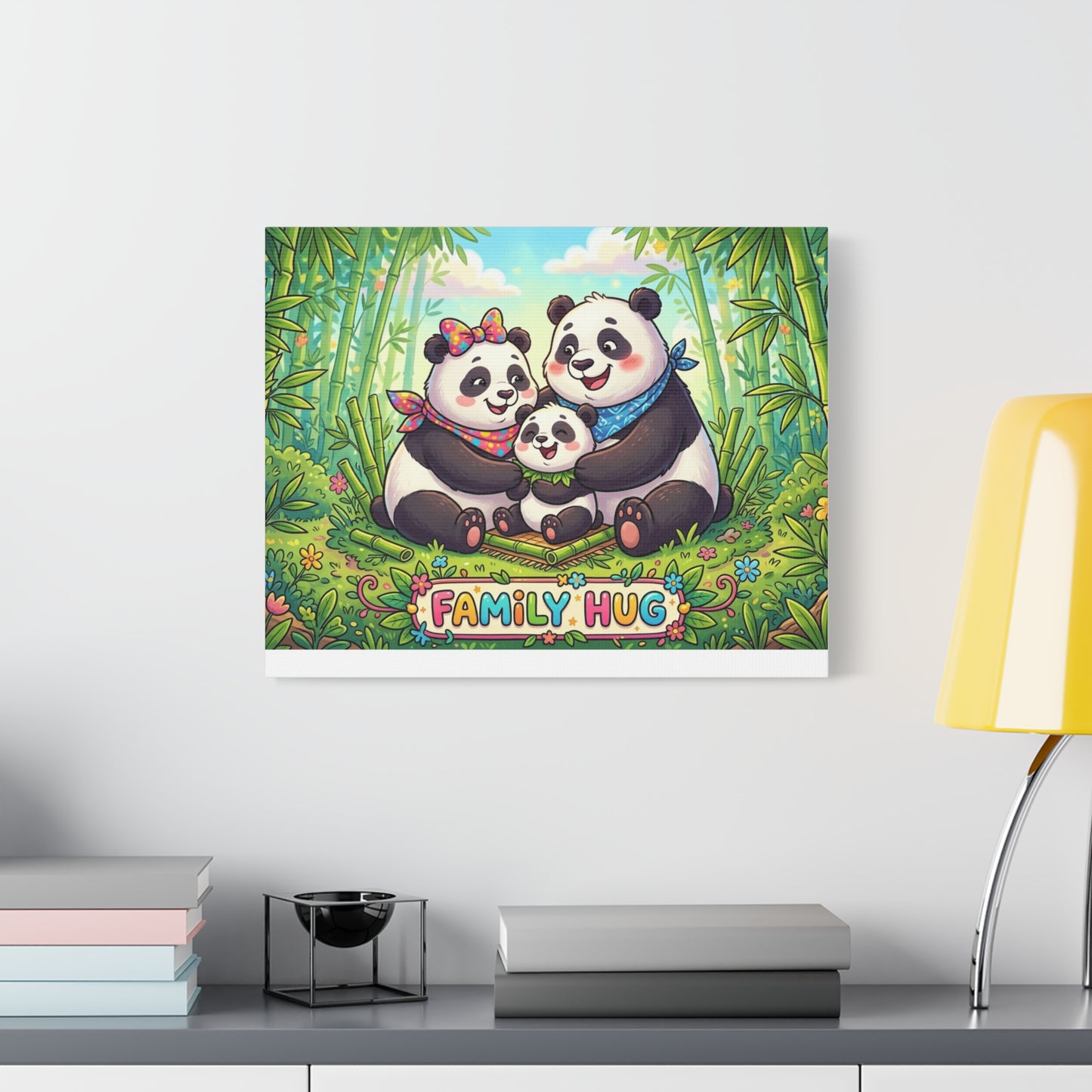 Family Hug Panda Classic Canvas