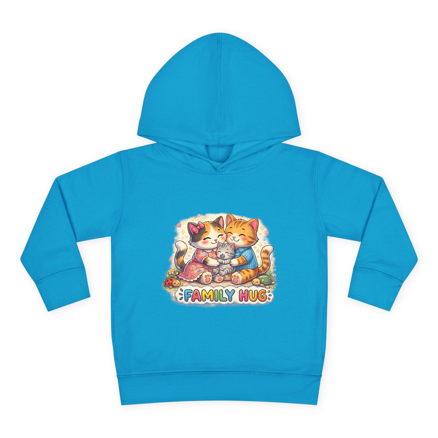 Family Hug Kitten Toddler Pullover Fleece Hoodie