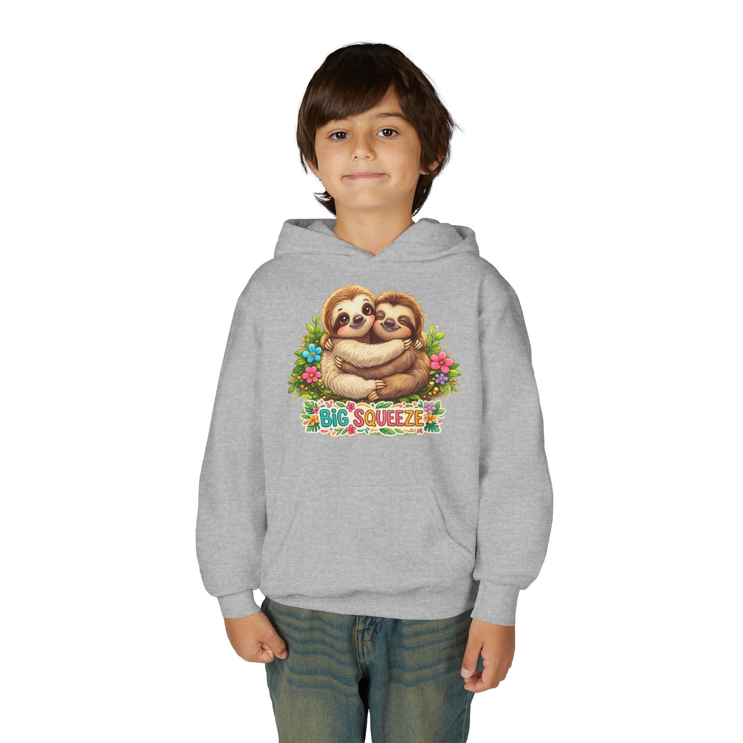 Big Squeeze Sloth Youth Heavy Blend Hooded Sweatshirt