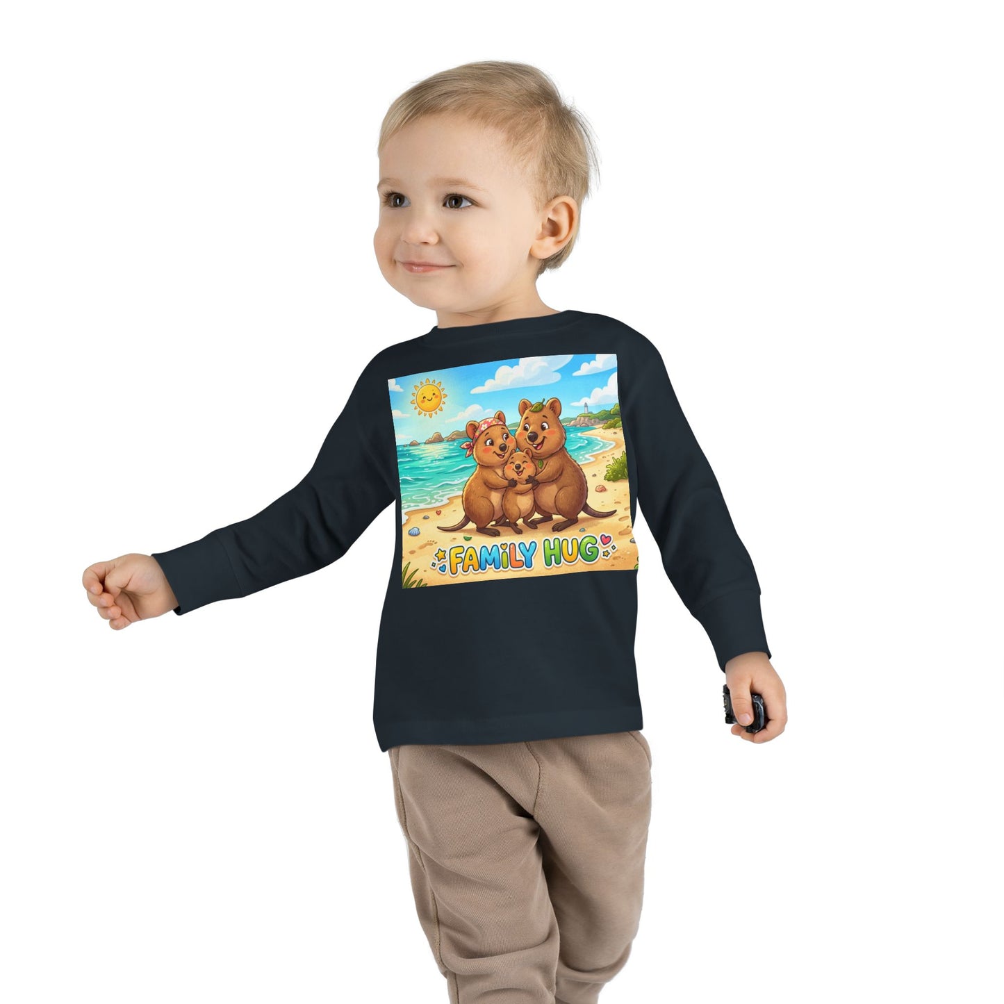 Family Hug Quokka Toddler Long Sleeve Tee
