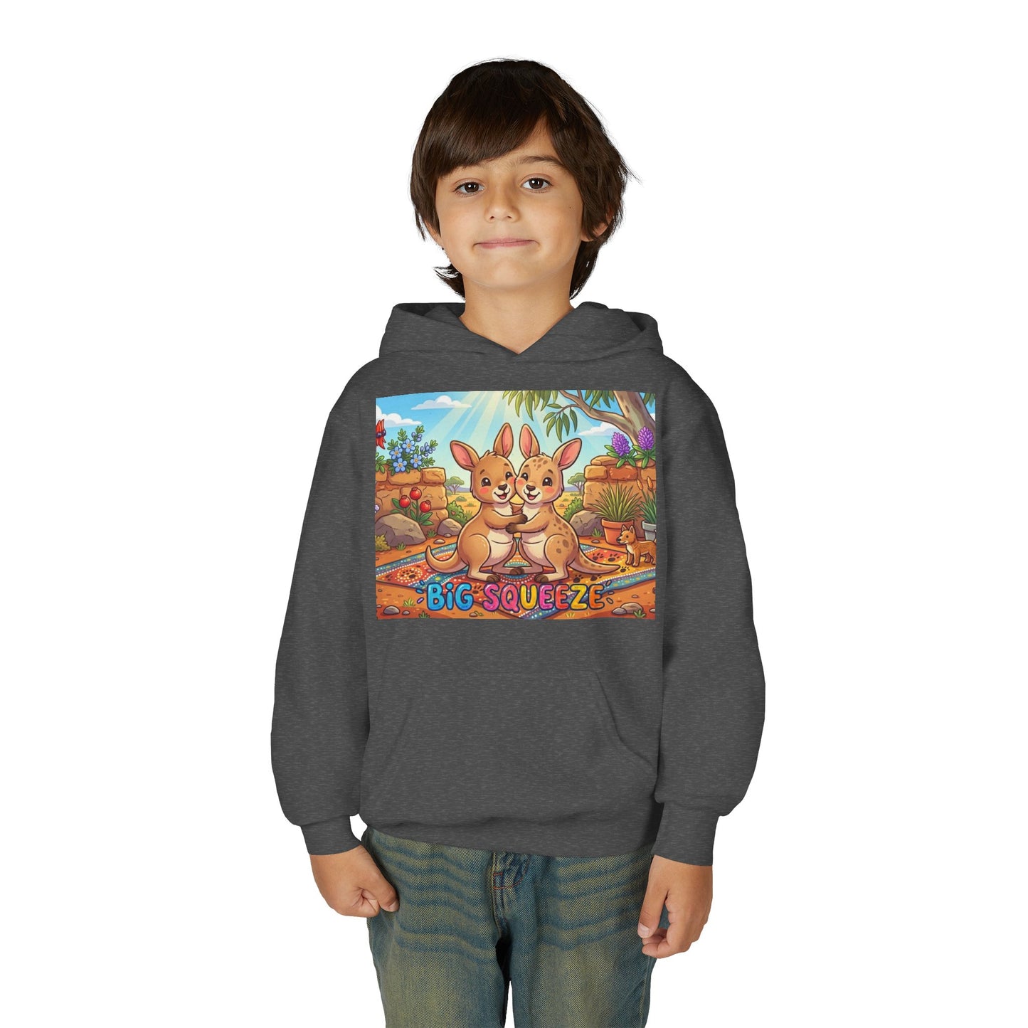 Big Squeeze Kangaroo Youth Heavy Blend Hooded Sweatshirt