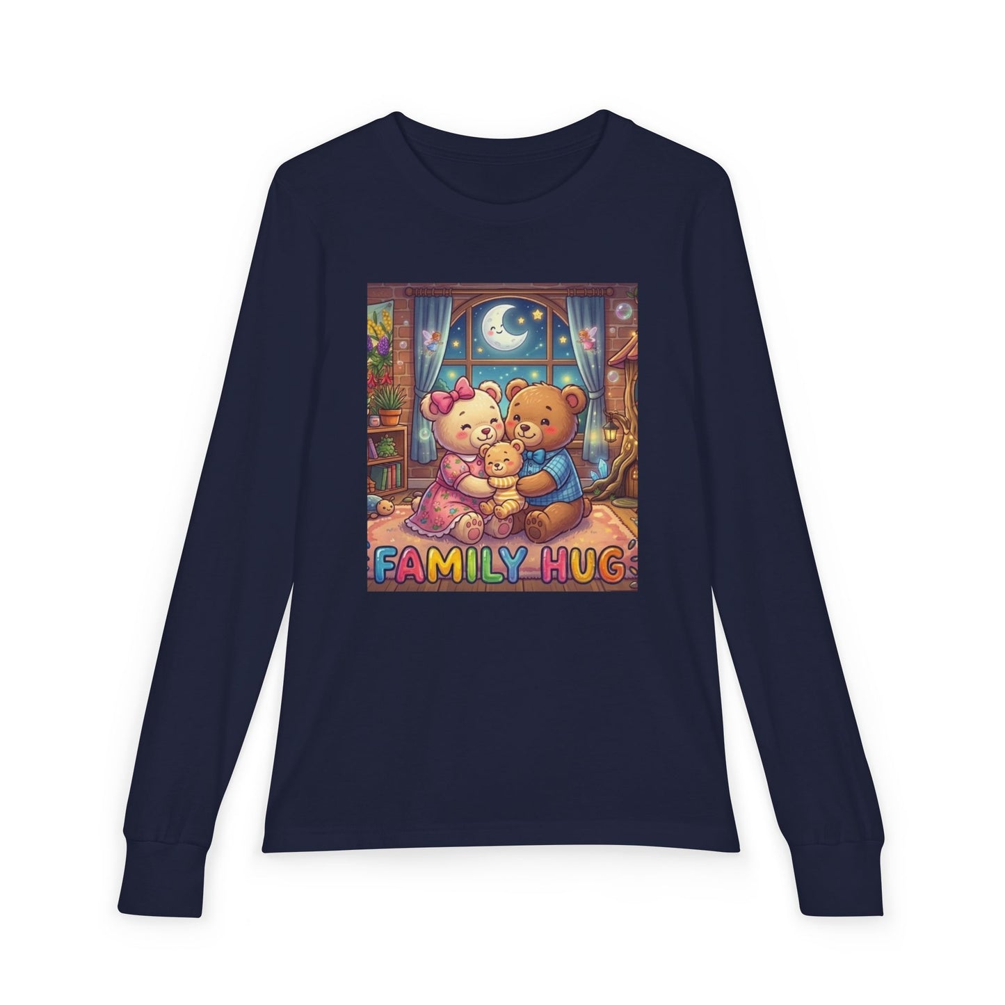 Family Hug Teddy Youth Jersey Long Sleeve Tee