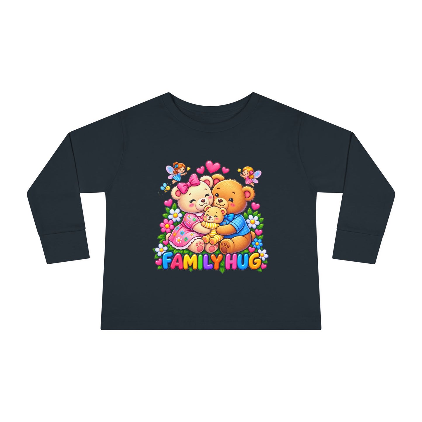 Family Hug Teddy Toddler Long Sleeve Tee