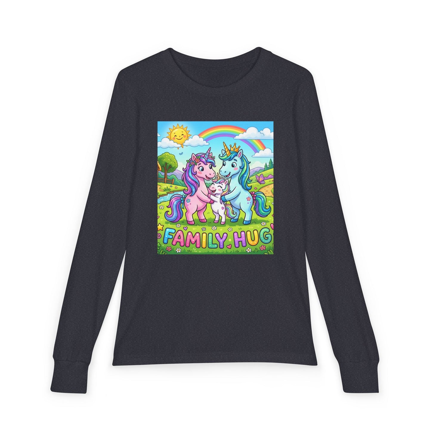 Family Hug Unicorn Youth Jersey Long Sleeve Tee