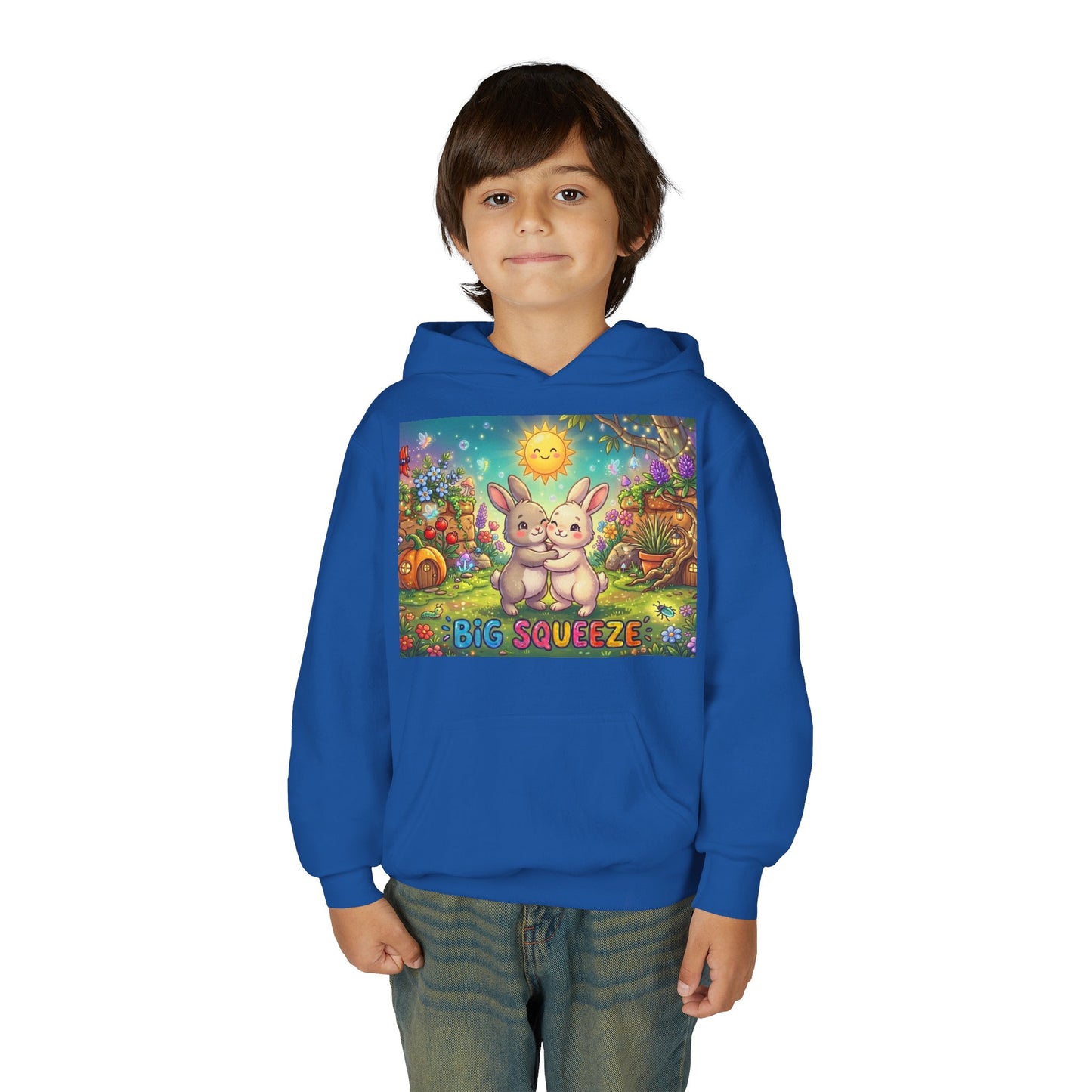 Big Squeeze Bunny Youth Heavy Blend Hooded Sweatshirt