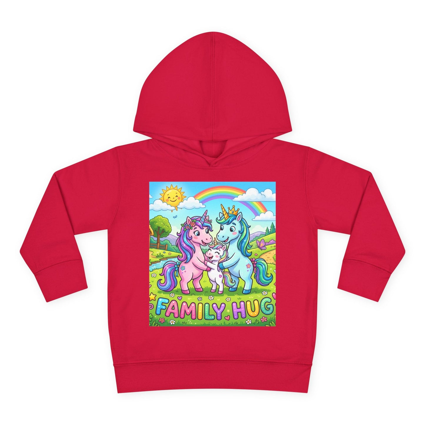 Family Hug Unicorn Toddler Pullover Fleece Hoodie