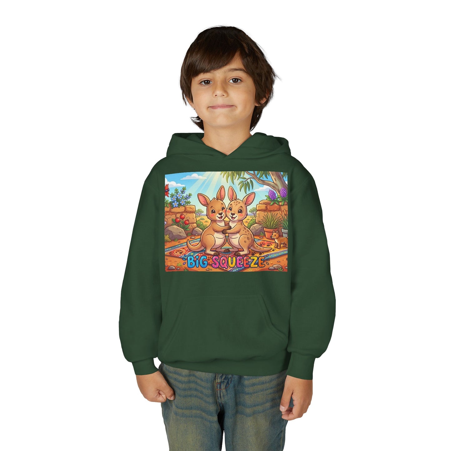 Big Squeeze Kangaroo Youth Heavy Blend Hooded Sweatshirt