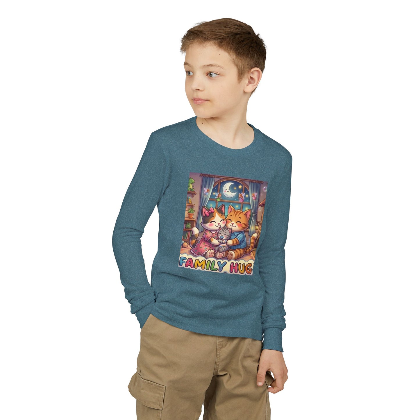 Family Hug Kitten Youth Jersey Long Sleeve Tee