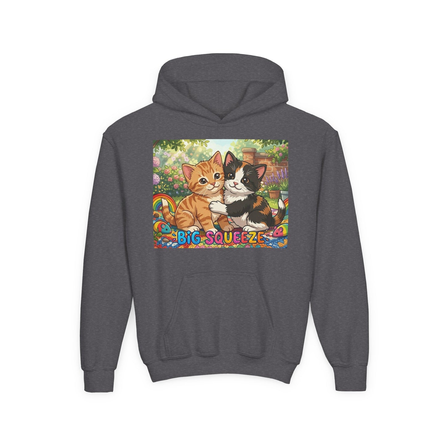 Big Squeeze Kitten Youth Heavy Blend Hooded Sweatshirt