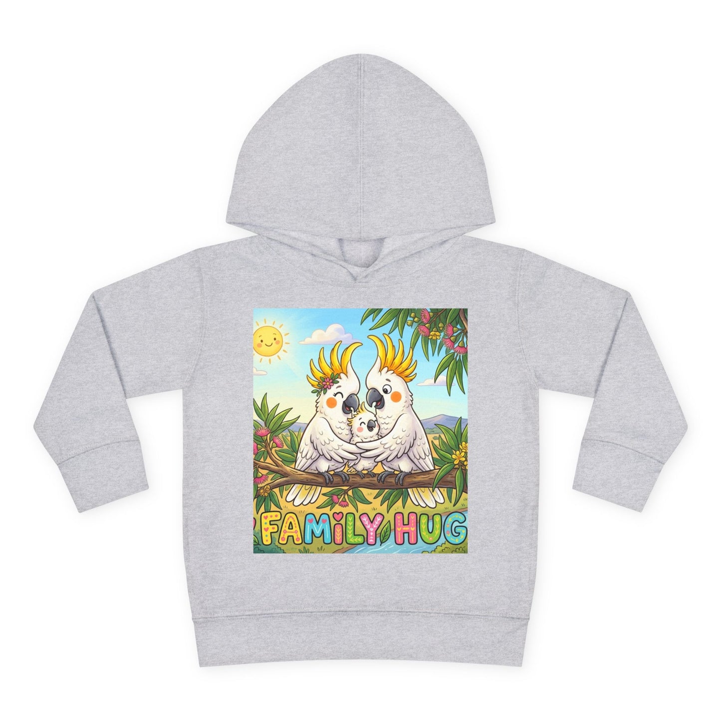 Family Hug Cockatoo Toddler Pullover Fleece Hoodie