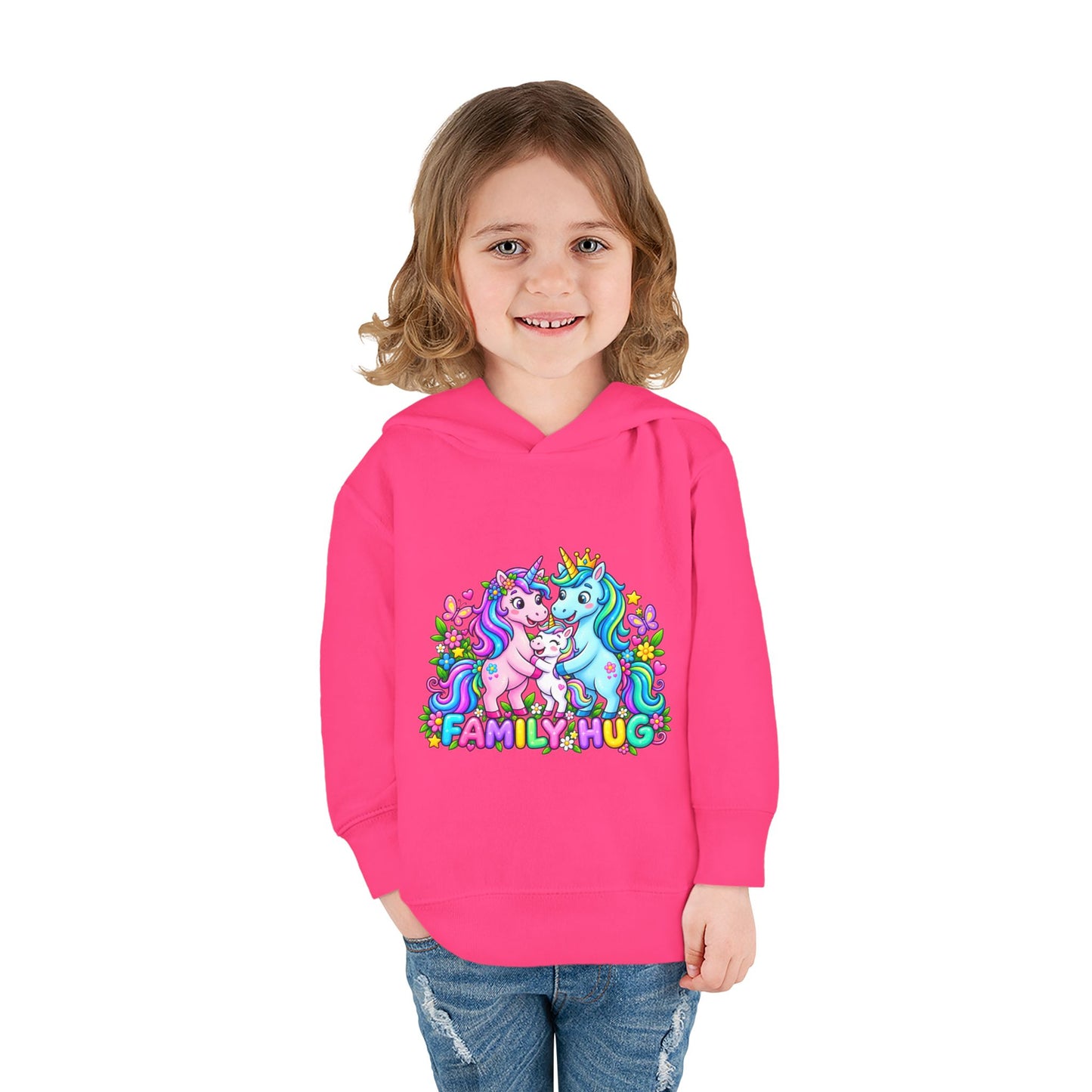 Family Hug Unicorn Toddler Pullover Fleece Hoodie