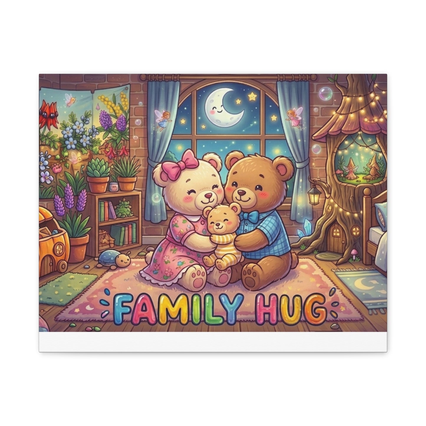 Family Hug Teddy Classic Canvas