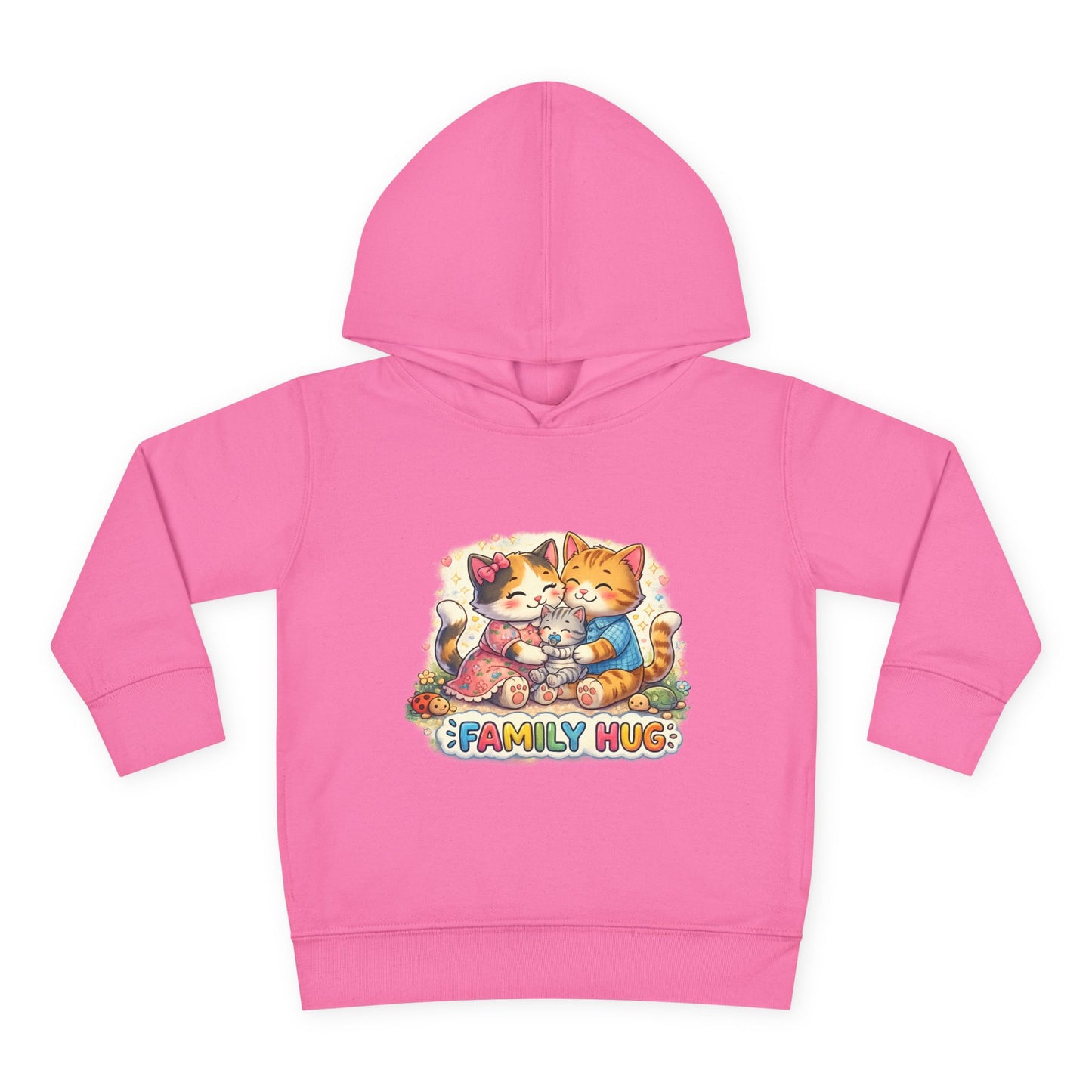 Family Hug Kitten Toddler Pullover Fleece Hoodie