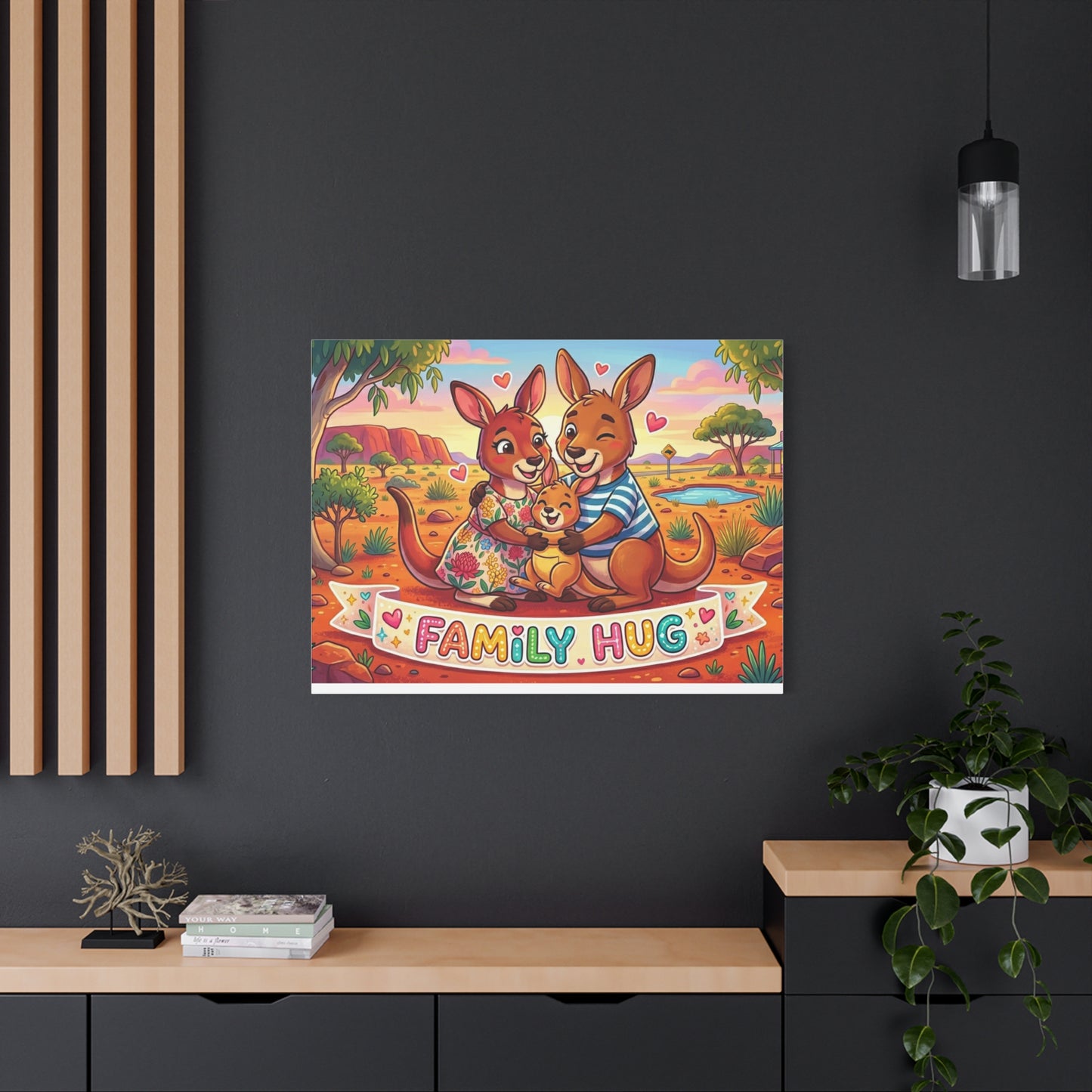 Family Hug Kangaroo Classic Canvas