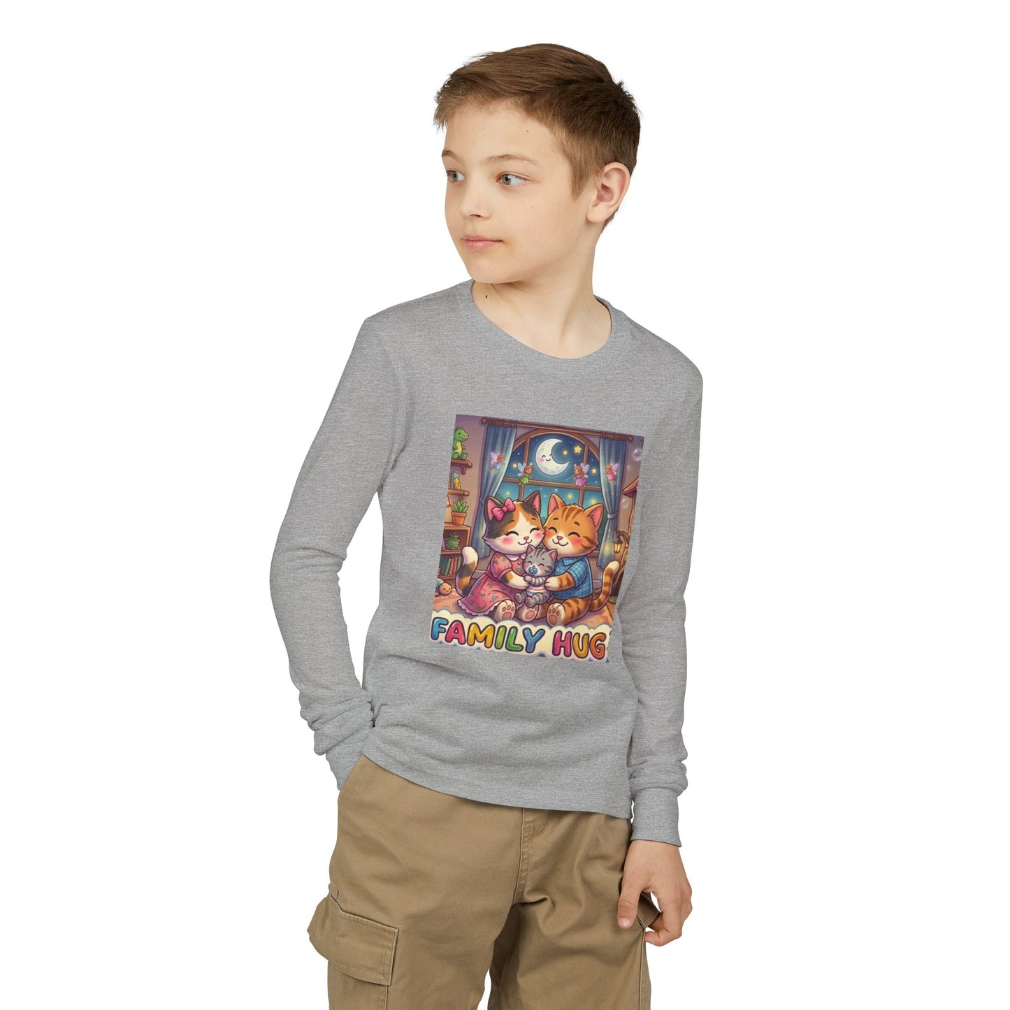 Family Hug Kitten Youth Jersey Long Sleeve Tee