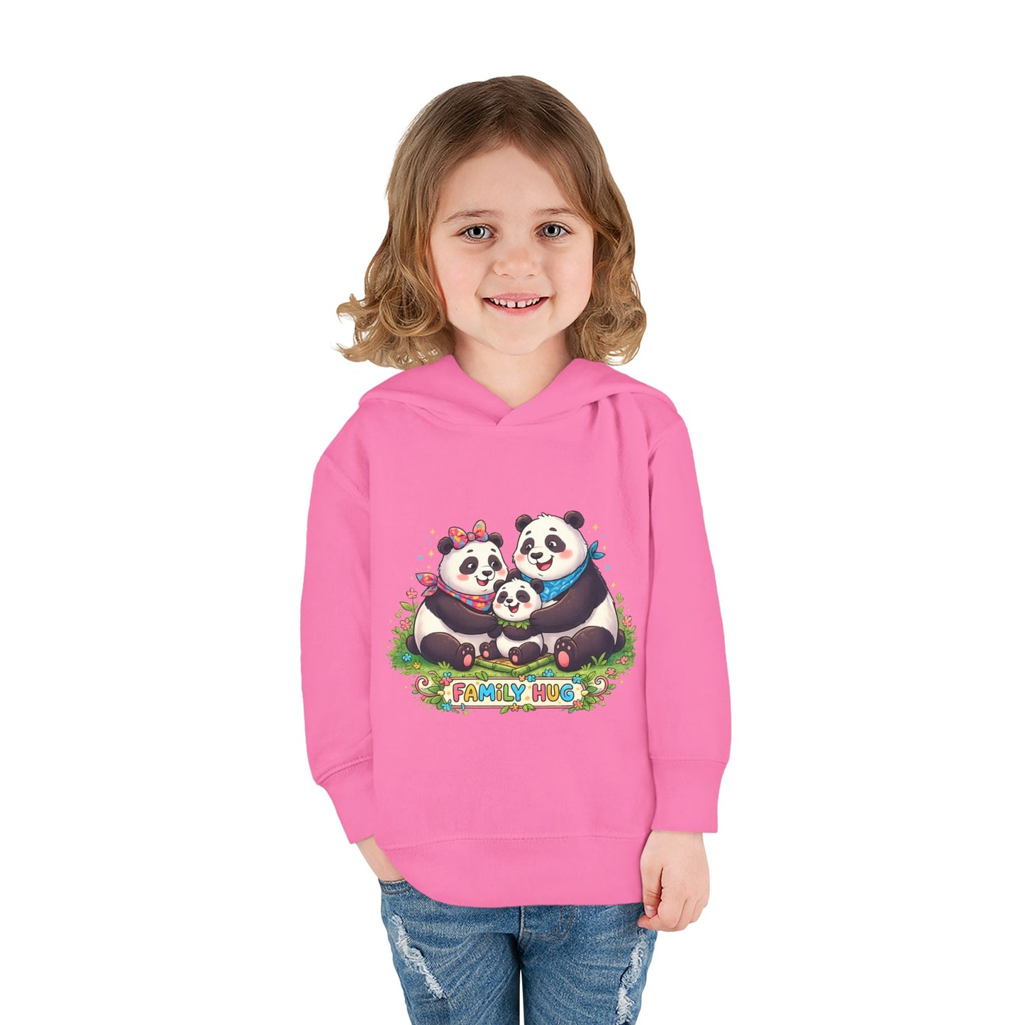 Family Hug Panda Toddler Pullover Fleece Hoodie