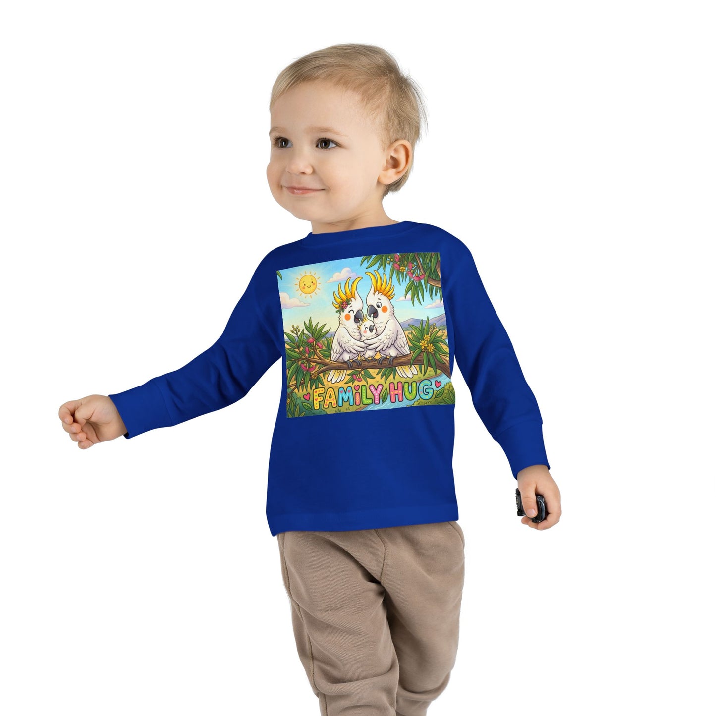Family Hug Cockatoo Toddler Long Sleeve Tee