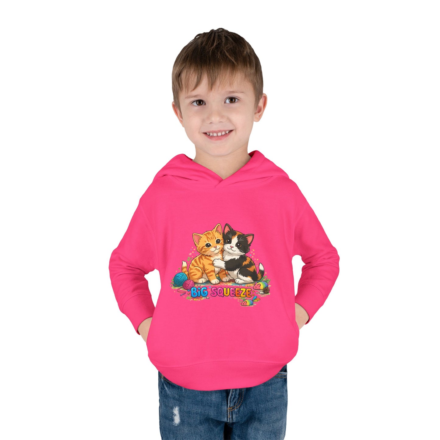 Big Squeeze Kitten Toddler Pullover Fleece Hoodie
