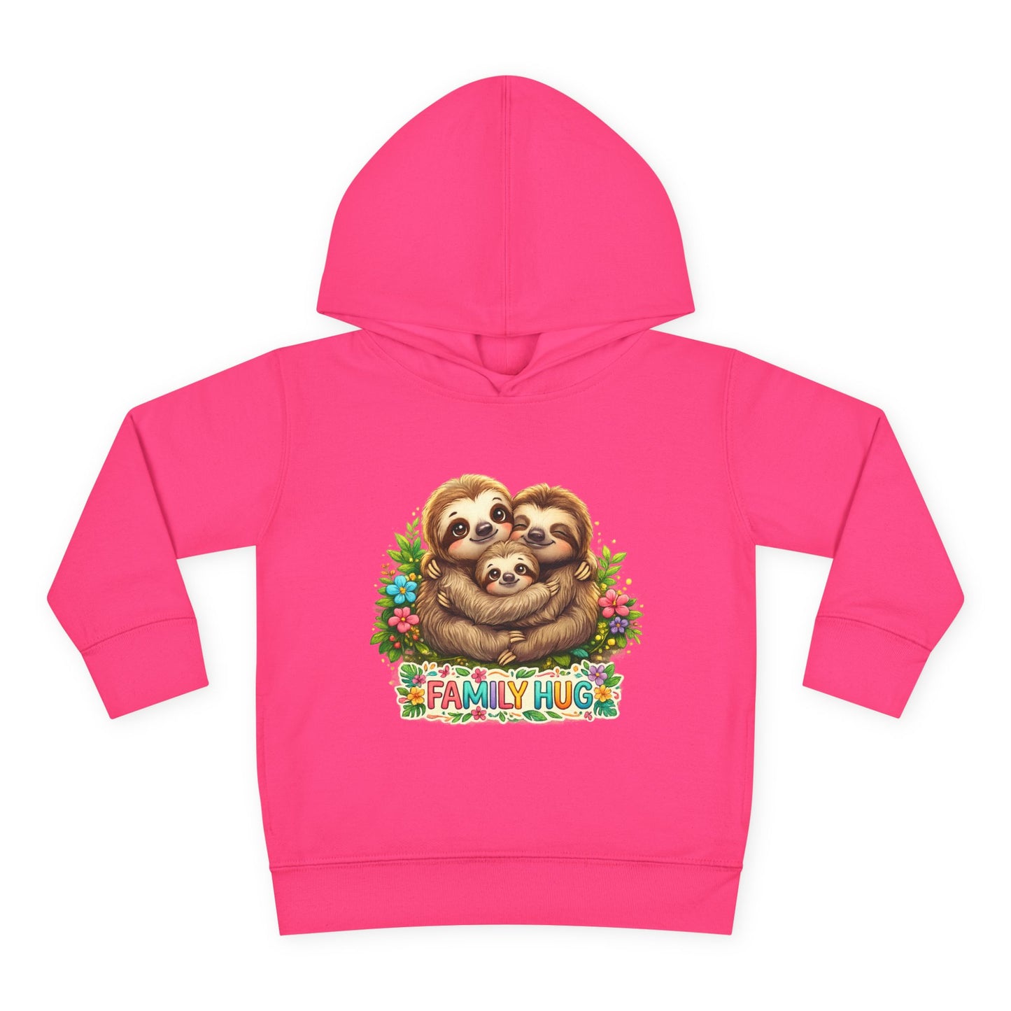 Family Hug Sloth Toddler Pullover Fleece Hoodie