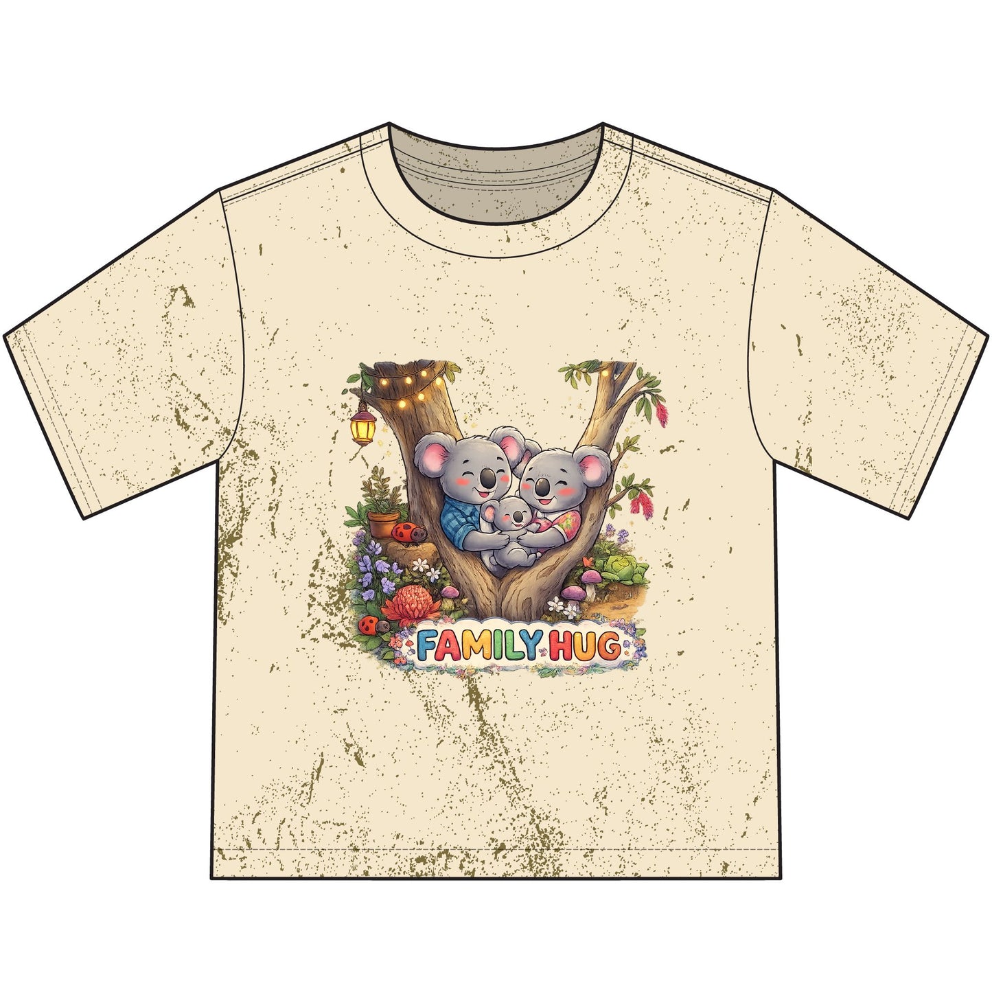 Family Hug Koala Heavyweight Color Blast Youth T-Shirt