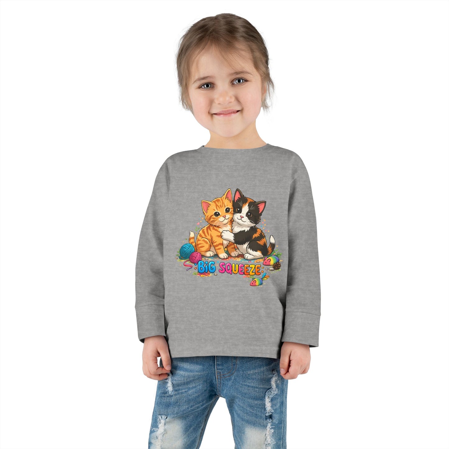 Big Squeeze Kitten Toddler Long Sleeve Tee