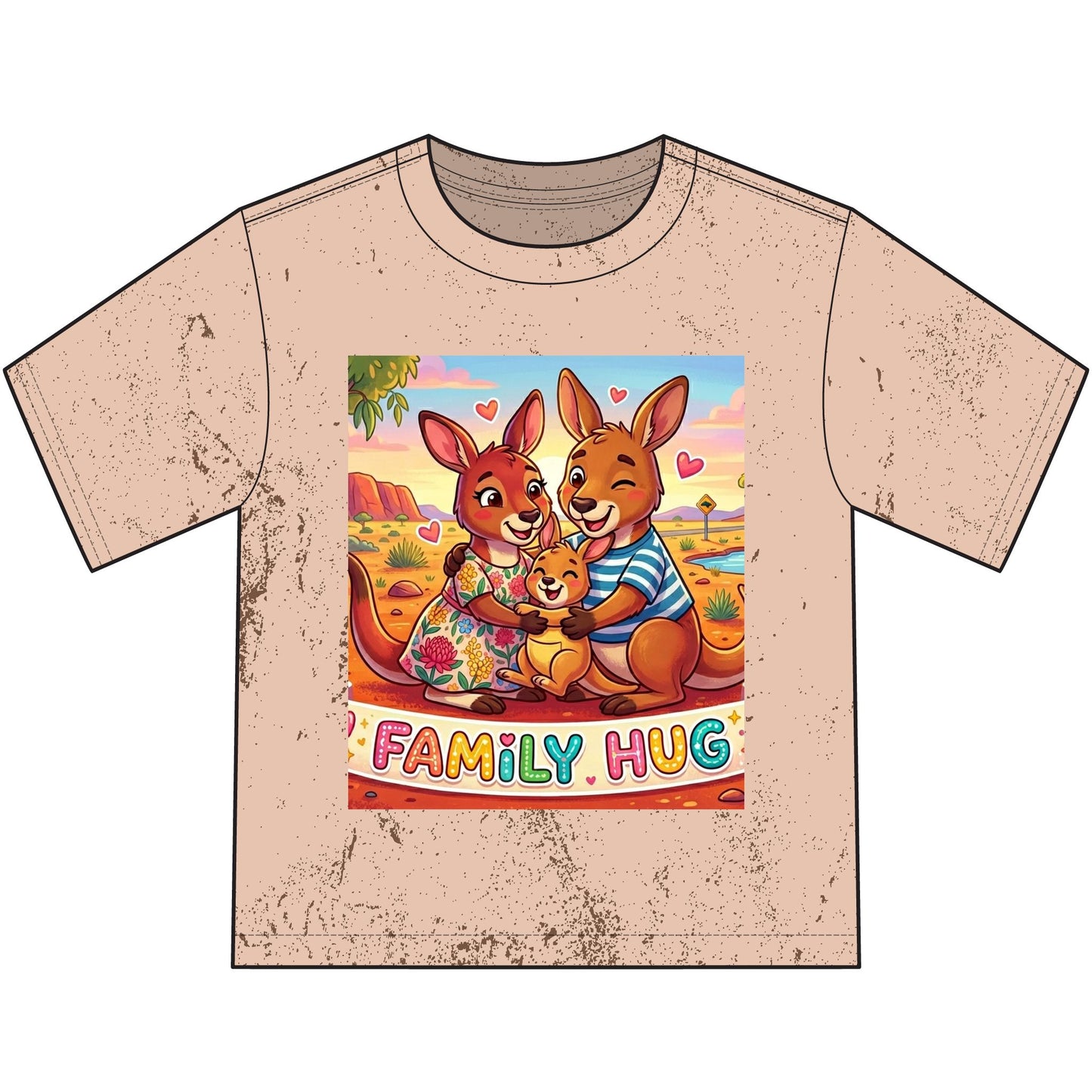 Family Hug Kangaroo Heavyweight Color Blast Youth T-Shirt