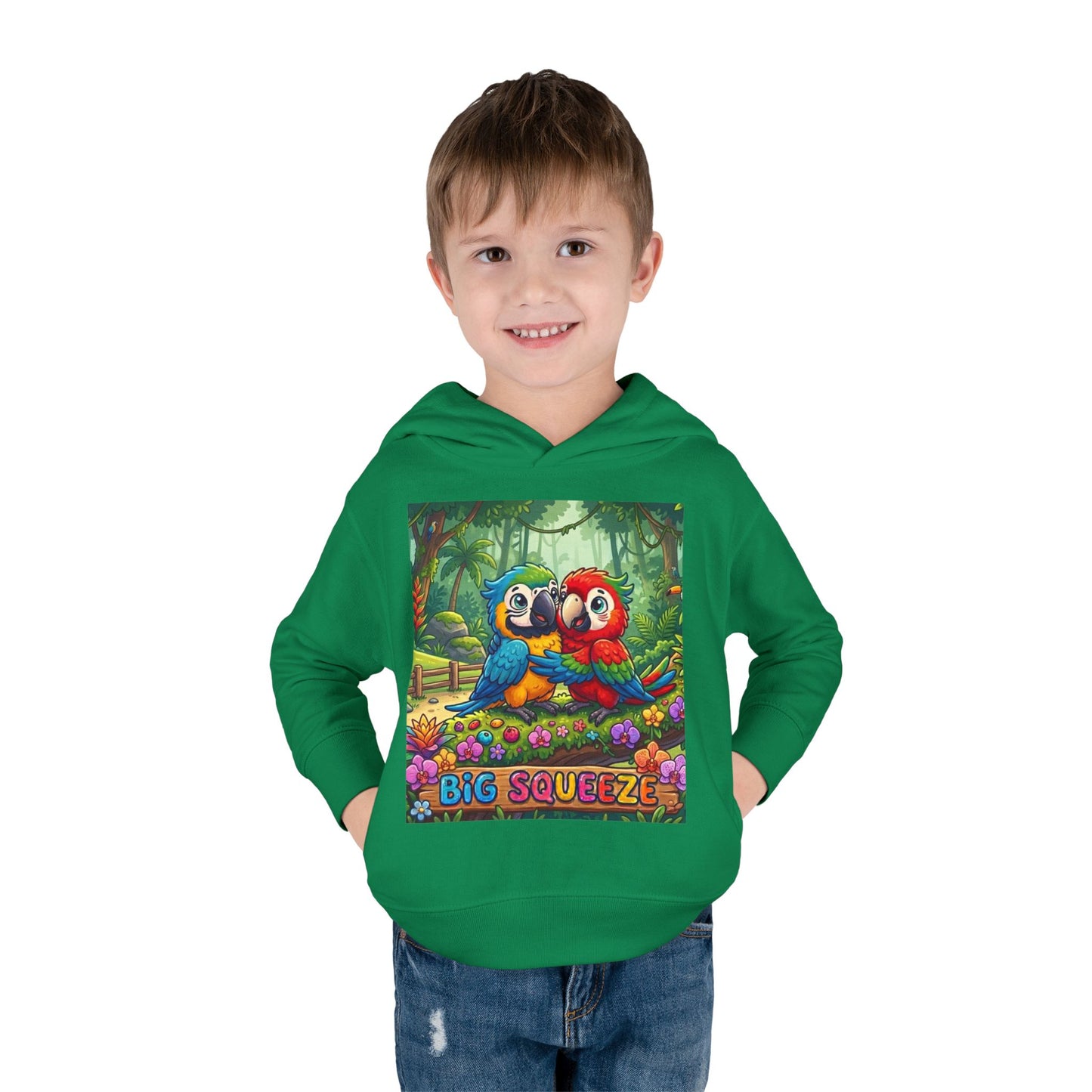 Big Squeeze Macaw Toddler Pullover Fleece Hoodie