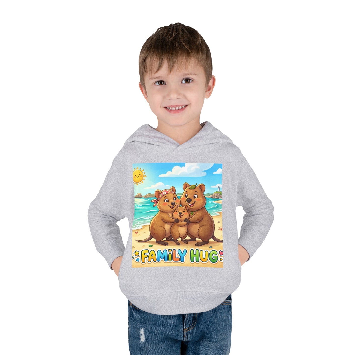 Family Hug Quokka Toddler Pullover Fleece Hoodie