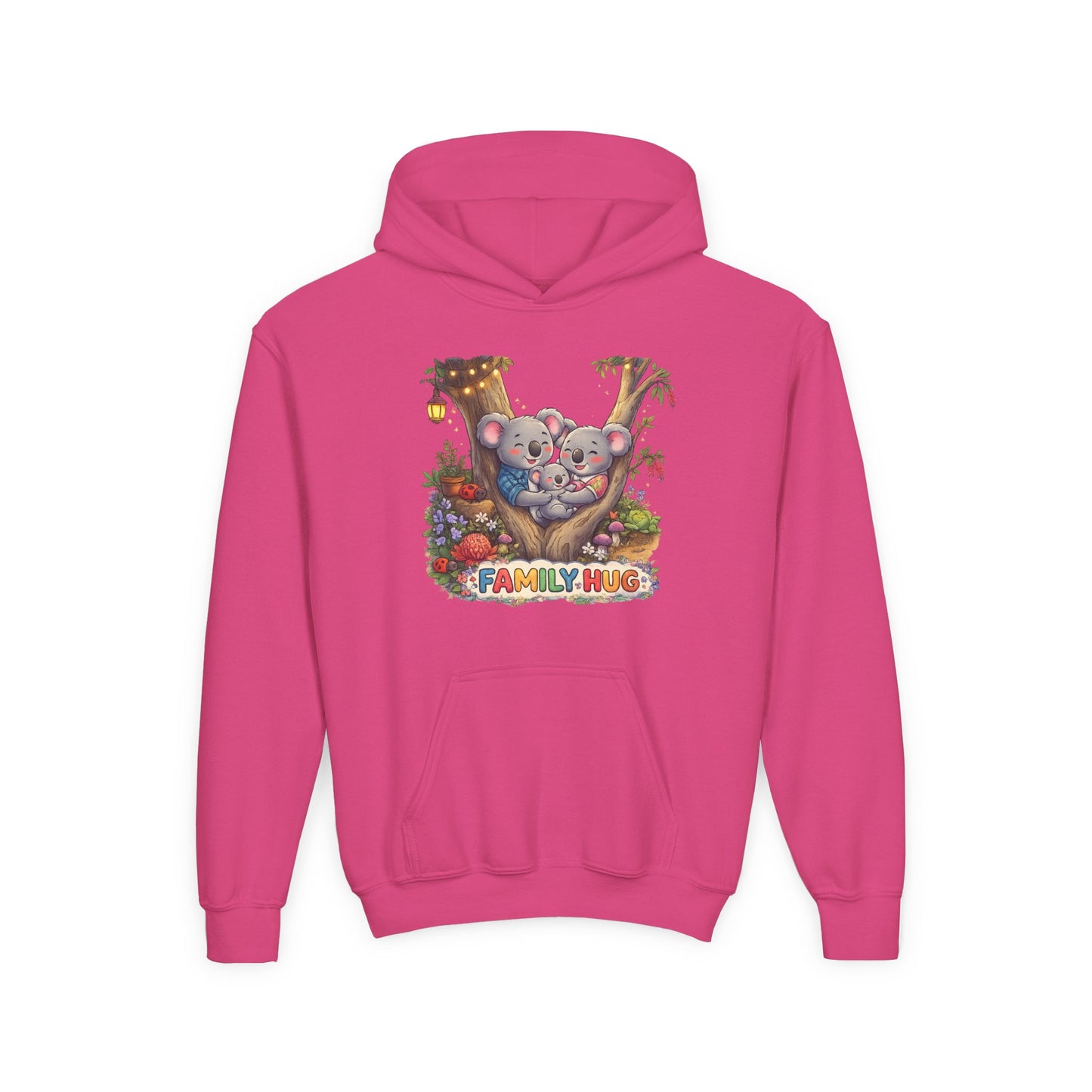 Family Hug Koala Youth Heavy Blend Hooded Sweatshirt