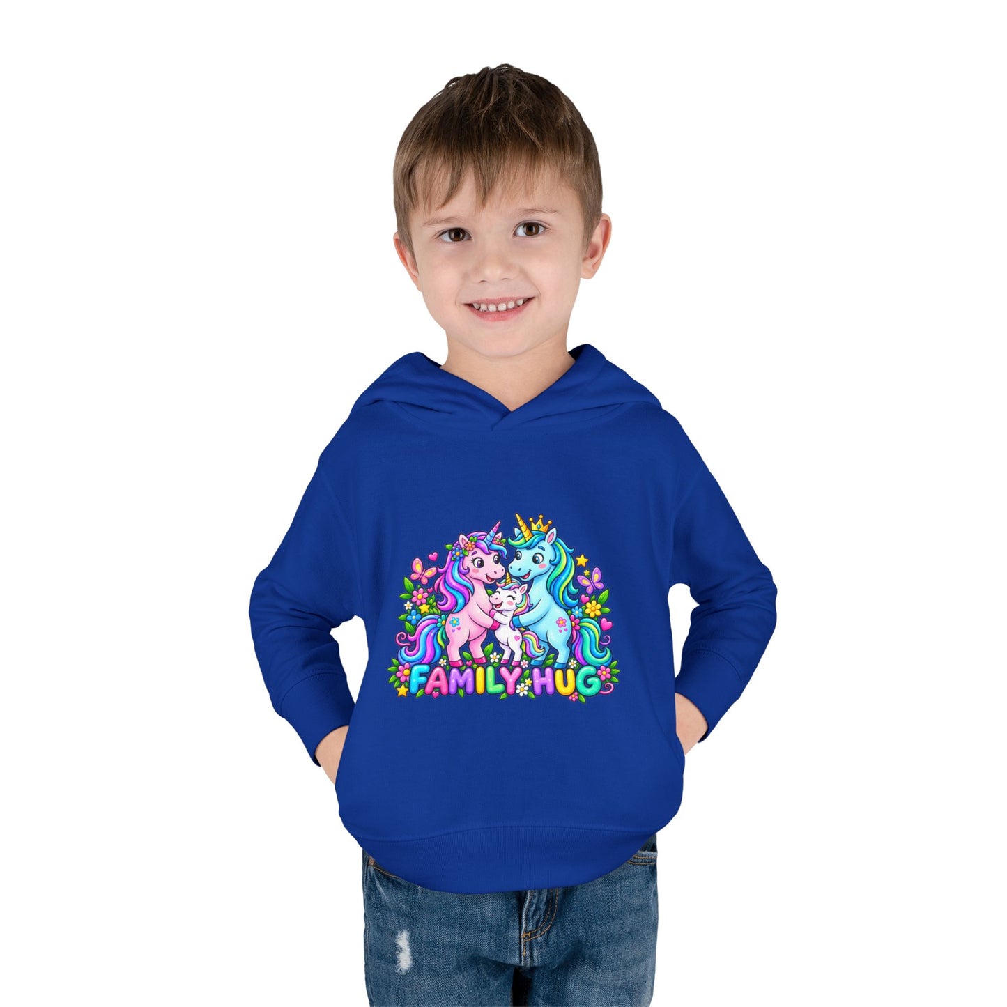 Family Hug Unicorn Toddler Pullover Fleece Hoodie