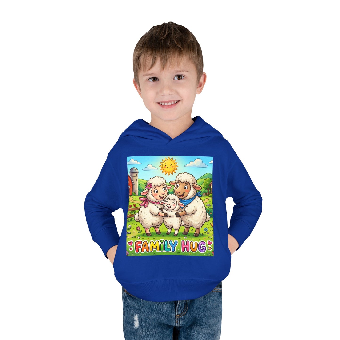 Family Hug Lamb Toddler Pullover Fleece Hoodie