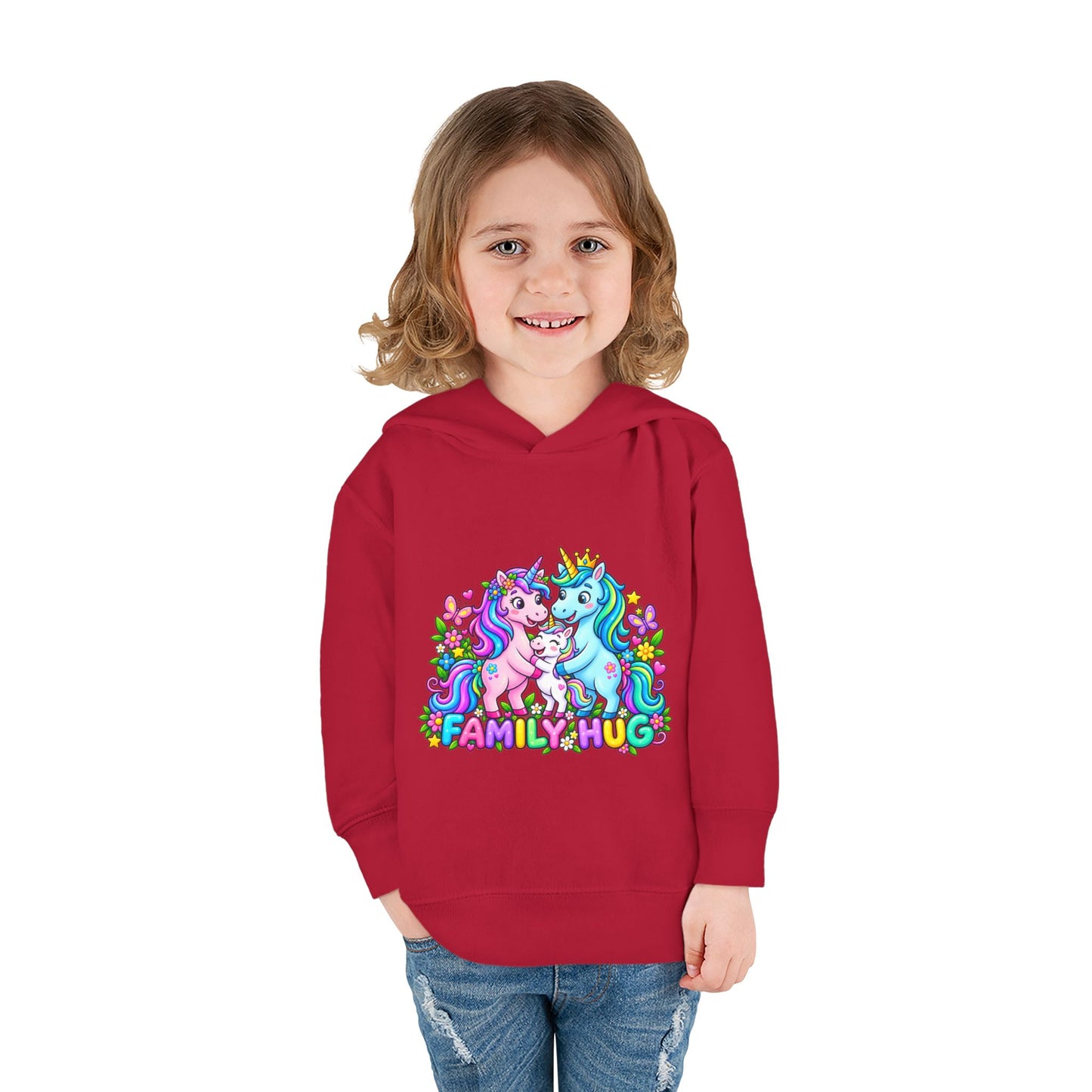 Family Hug Unicorn Toddler Pullover Fleece Hoodie