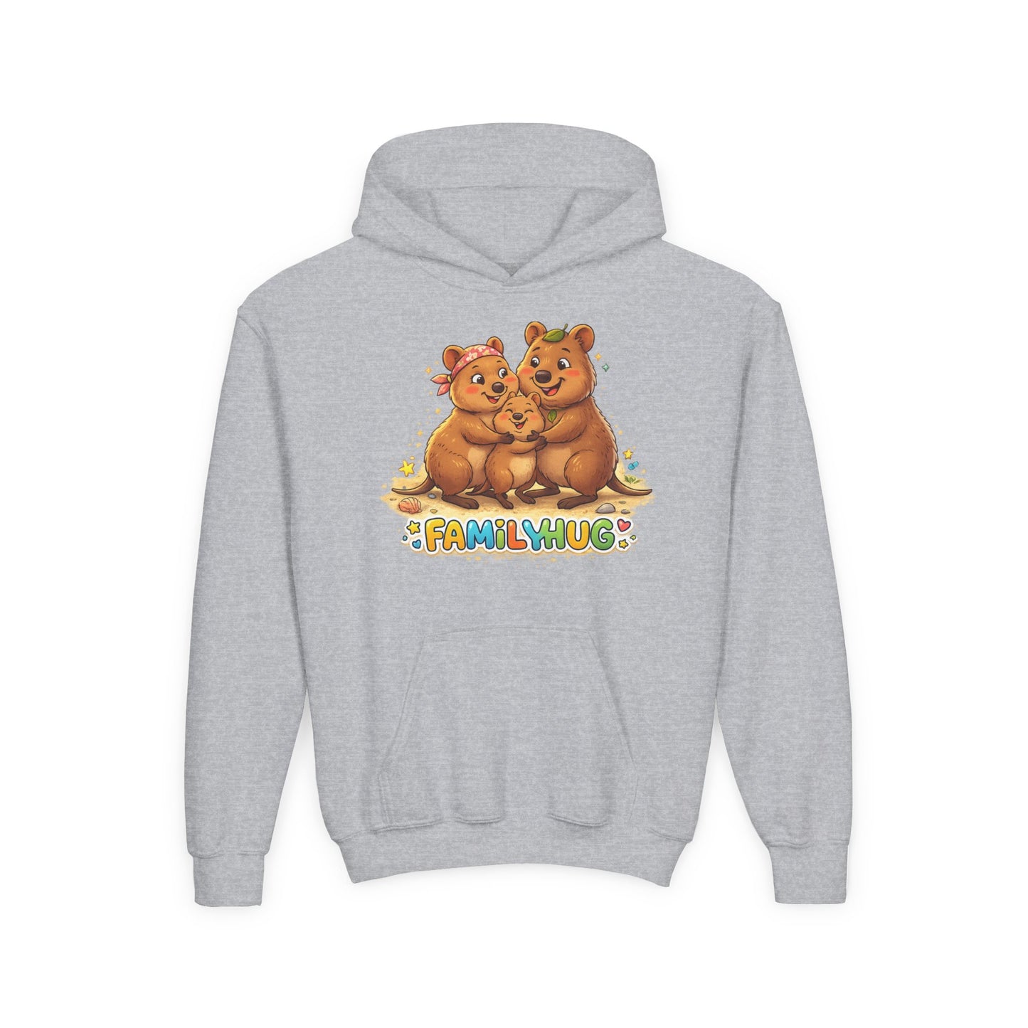Family Hug Quokka Youth Heavy Blend Hooded Sweatshirt