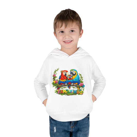 Family Hug Macaw Toddler Pullover Fleece Hoodie